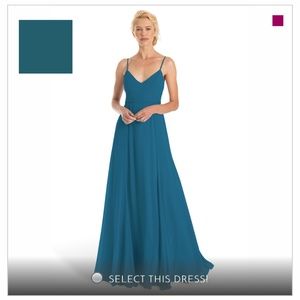 Teal Joanna August Claudette bridesmaids dress